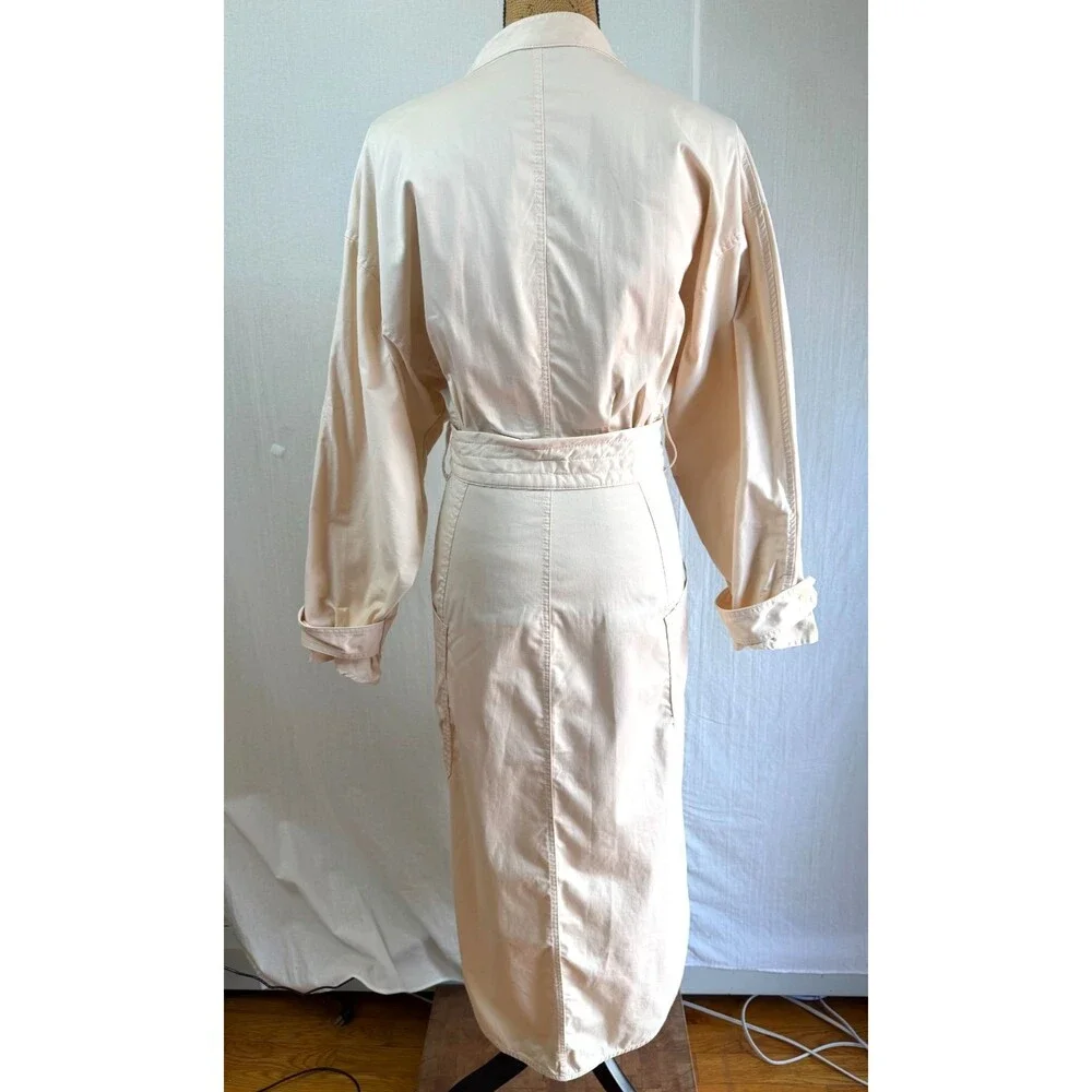 Zara Blush Cotton Oversized Midi Dolman Sleeve Belted Shirt Dress Sz S